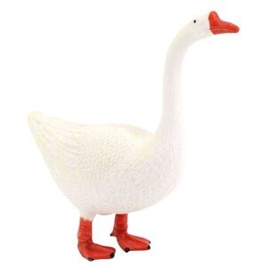 🩶5/$30 Miniature White Goose Statue Model Garden Animal Figurine Home Decor
